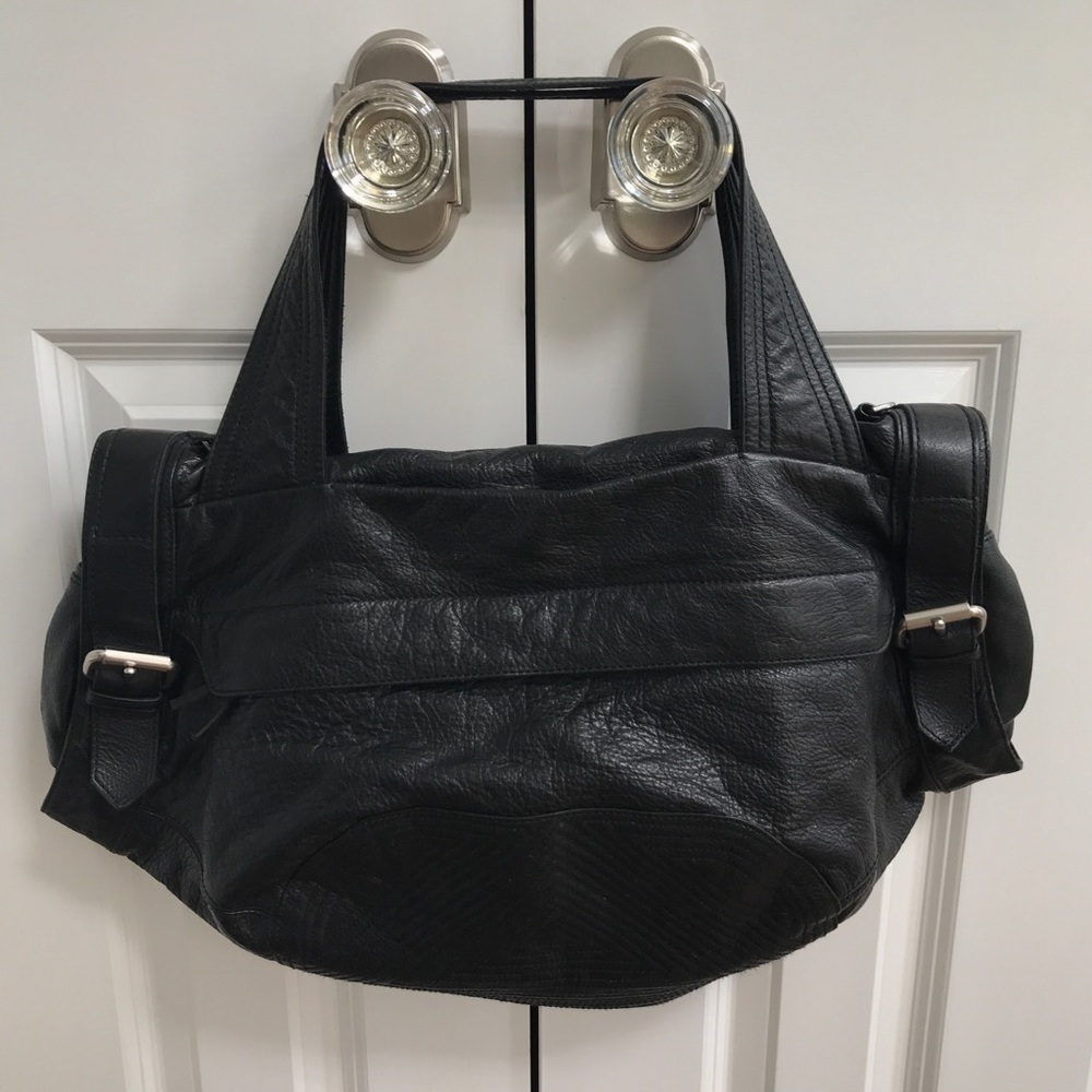 Foley + Corinna Black Leather Traveler Bag